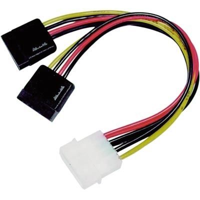 DELTACO 4-pin to 2x SATA Power | Adaptor |